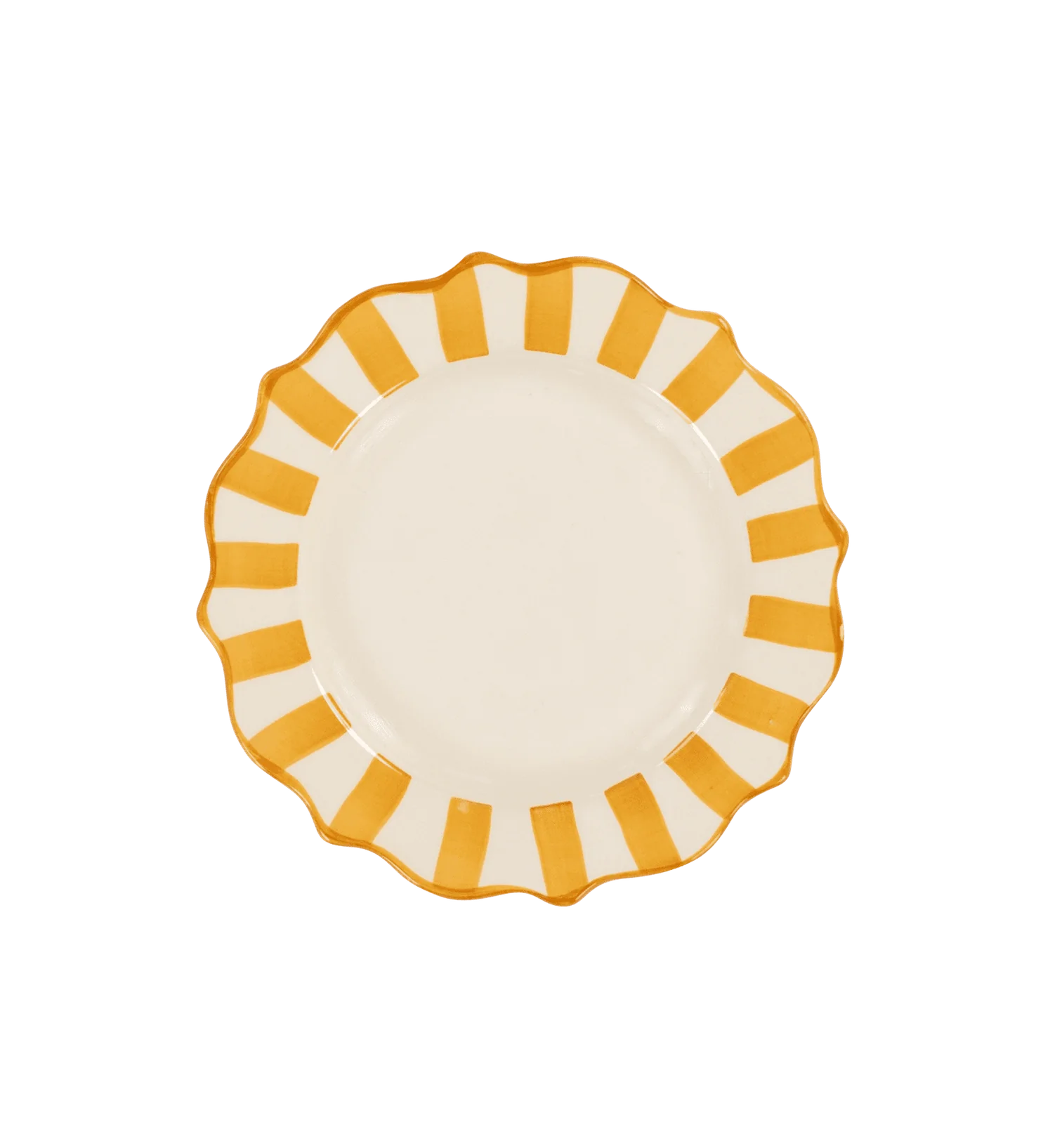 Yellow Scalloped Breakfast Plate