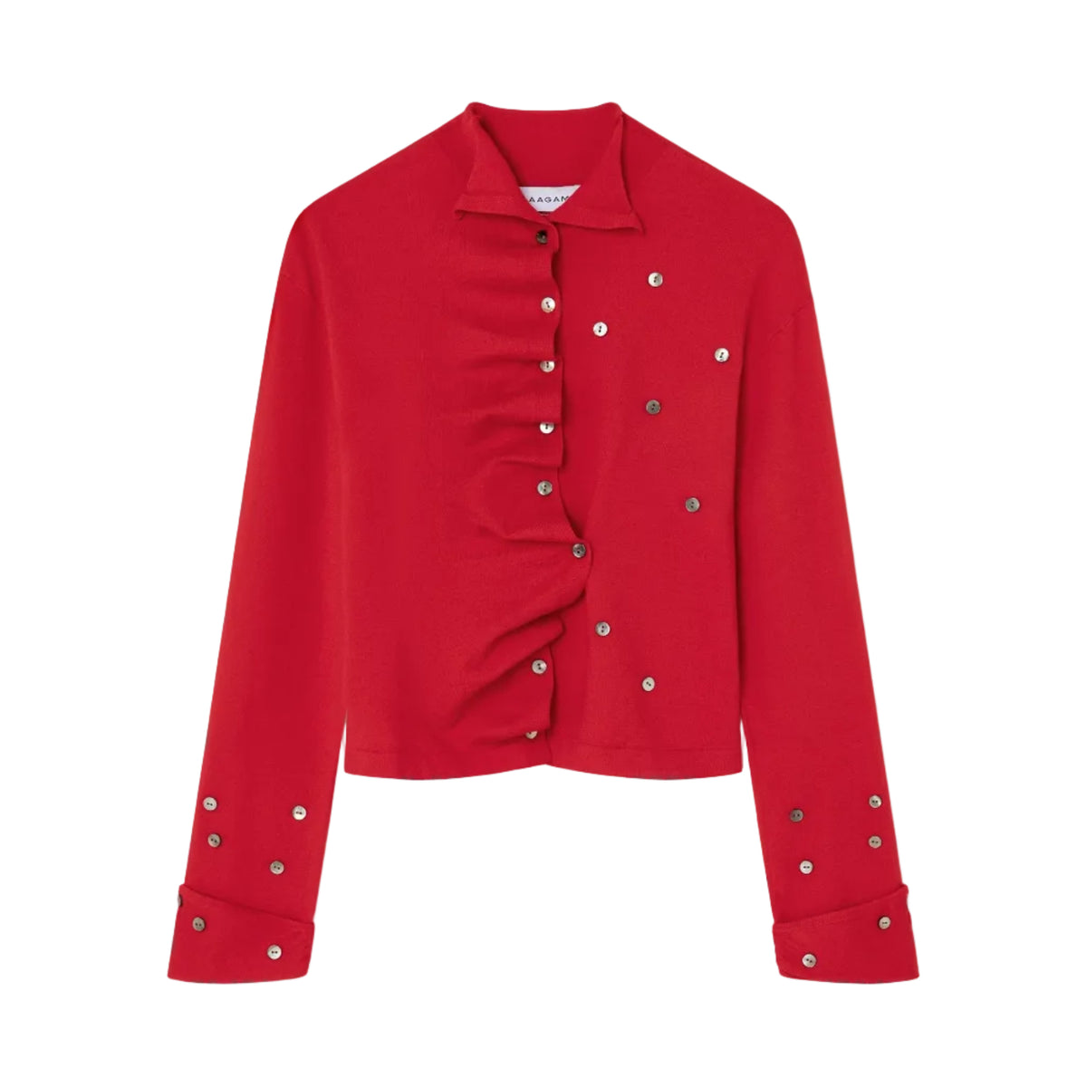 Fia Buttoned Cardigan Red