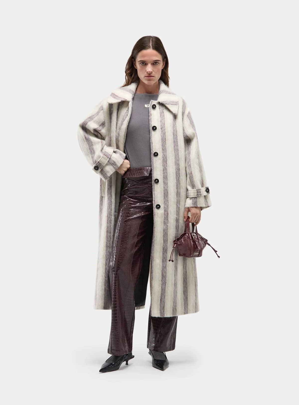 Portobello Striped Ecru Coat