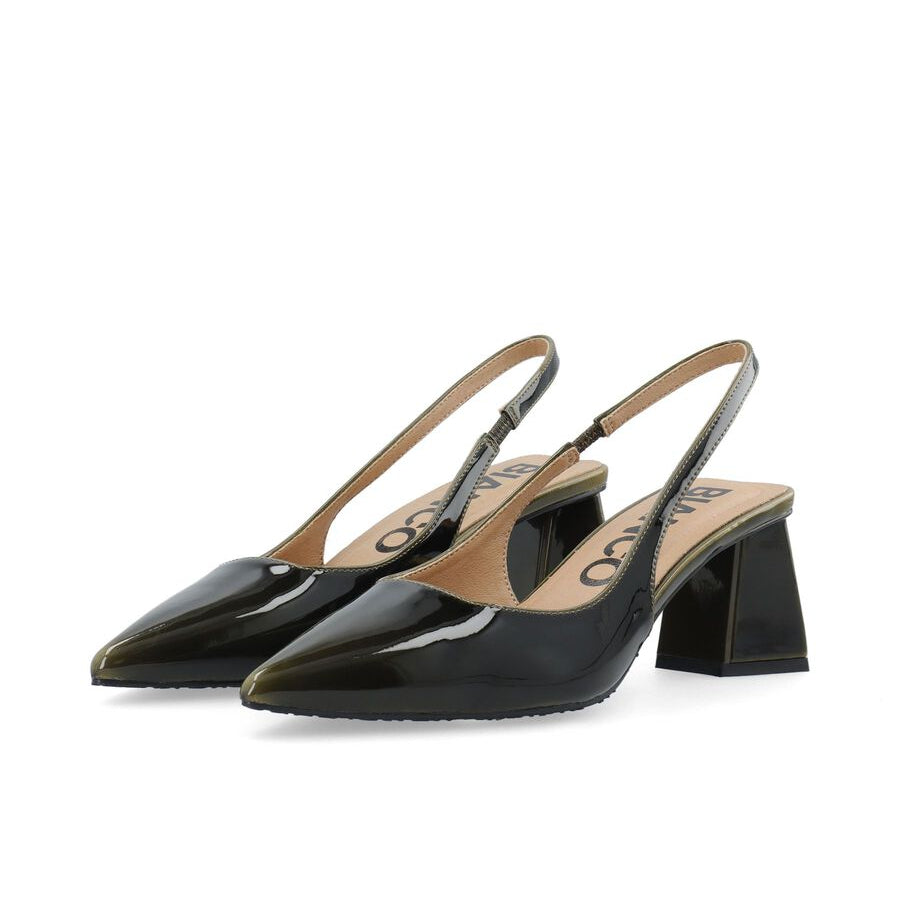 Slingback Pull Up Heels Olive
