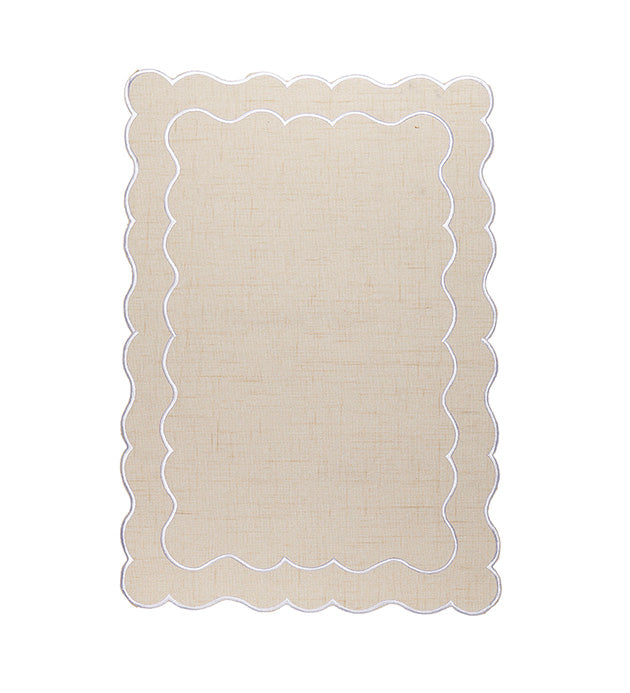 Scalloped Linen Placemat – Natural Beige