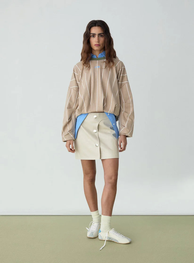 Kelly beige striped sweatshirt