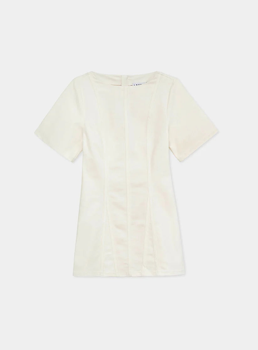 Rosette ecru short dress