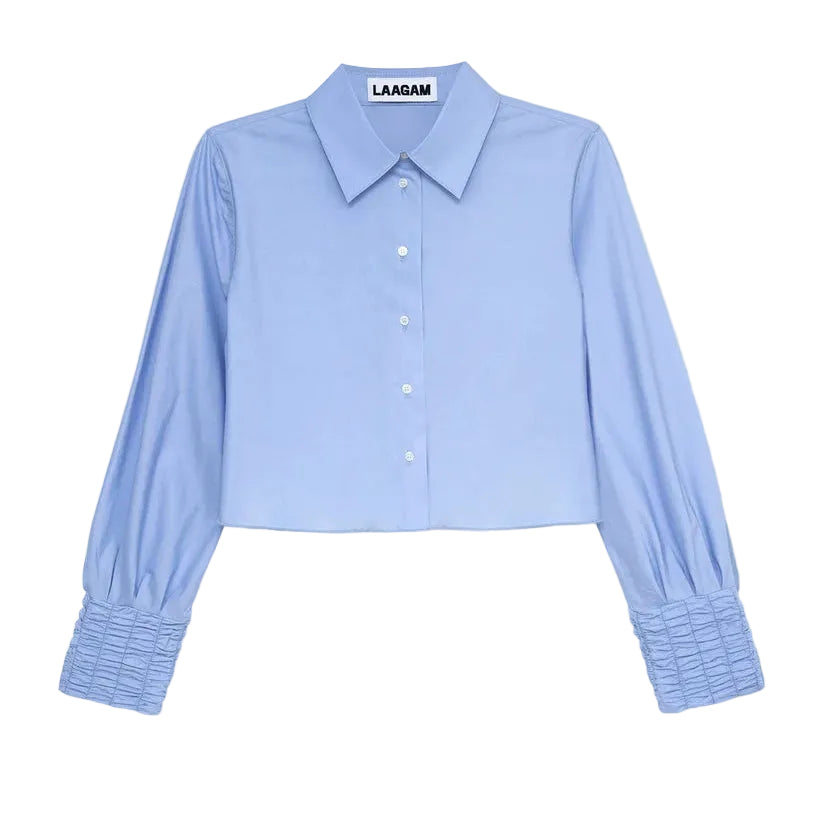 Roxane Blue Ruched Shirt