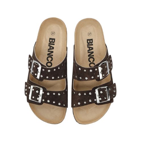 BIAMIAMI Studded Slides suede