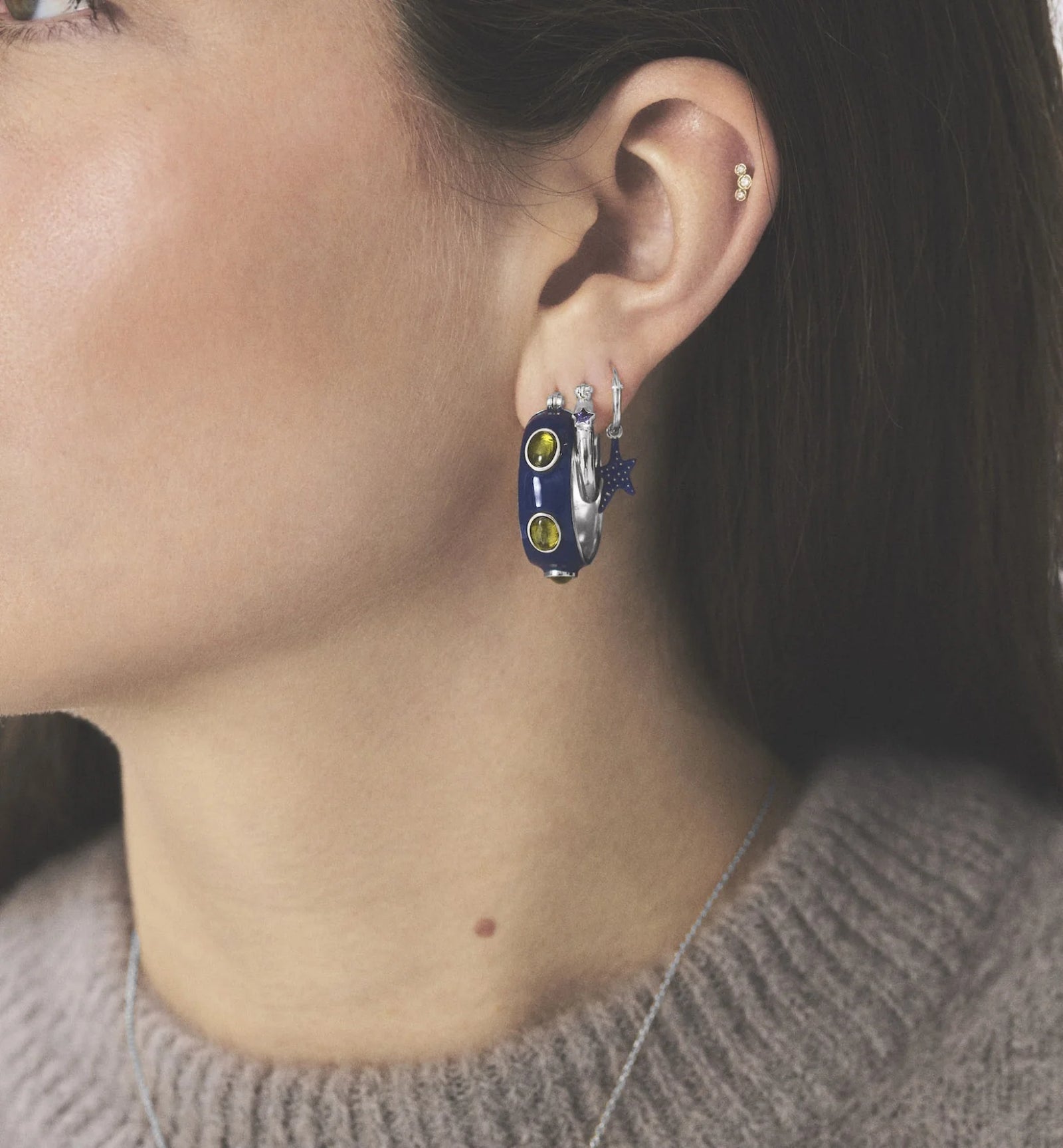 A+N Single Sally Hoop Earring Silver