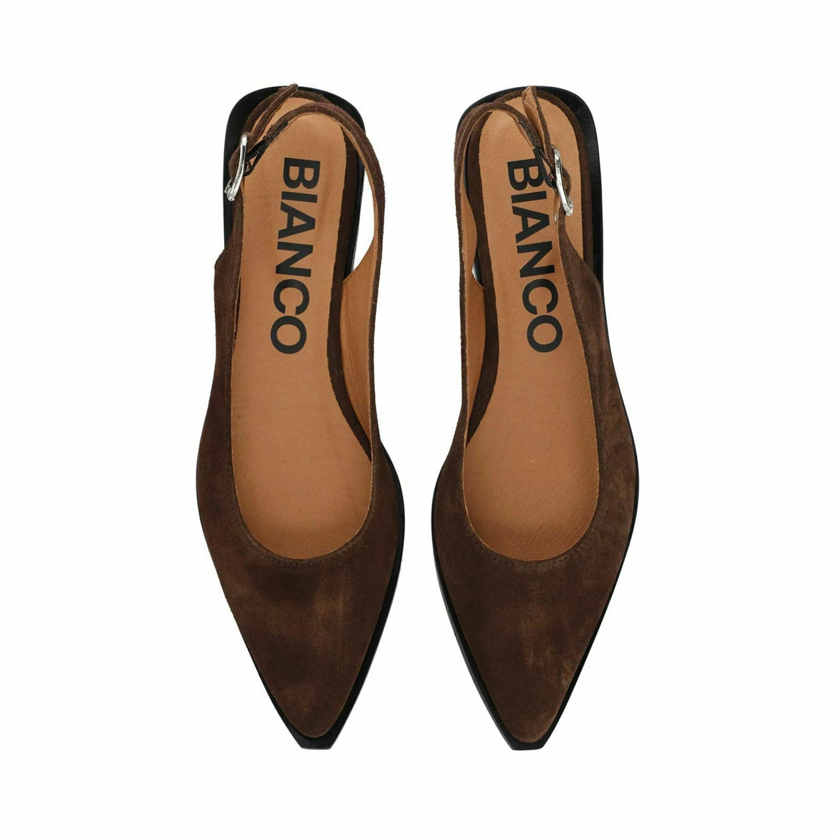 BIAVICTORIA Slingback ballerina's brown suede