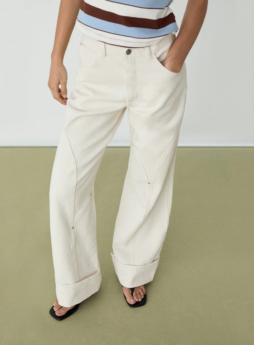 Dallas ecru denim pants