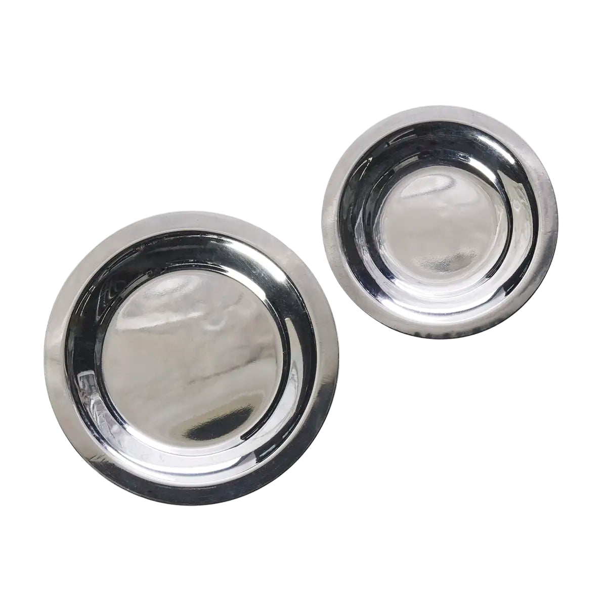 Stainless steel mini bordjes (set of 2)