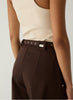 Valea Brown Pants with Studded Belt