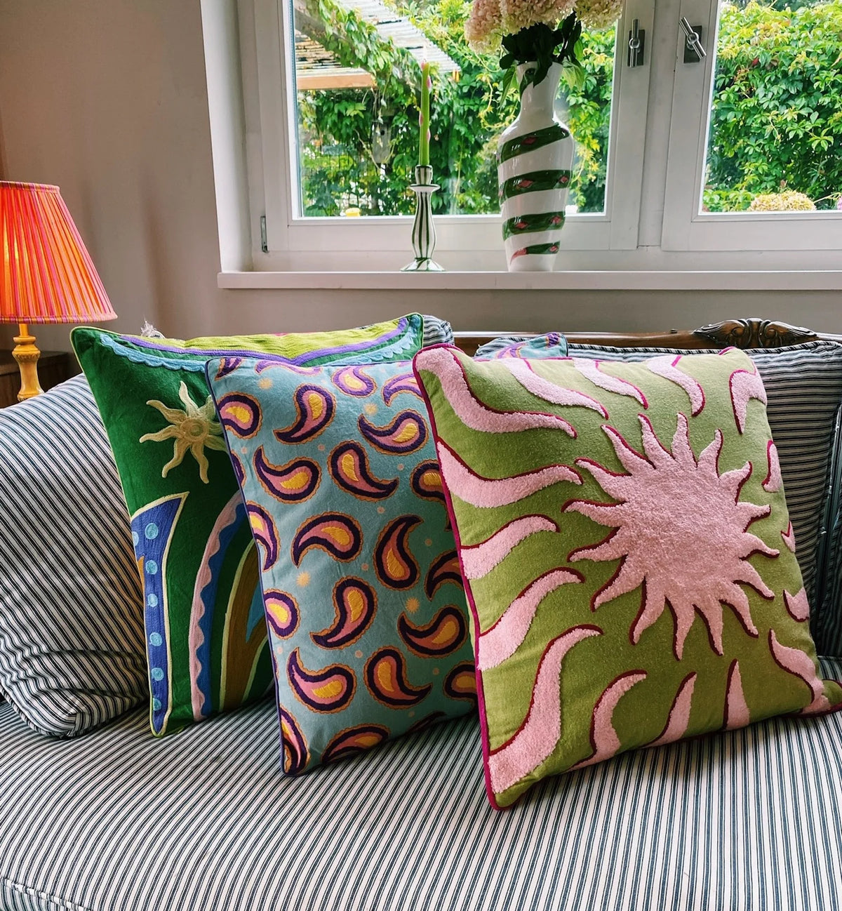 Embroidered Paisley Cushion
