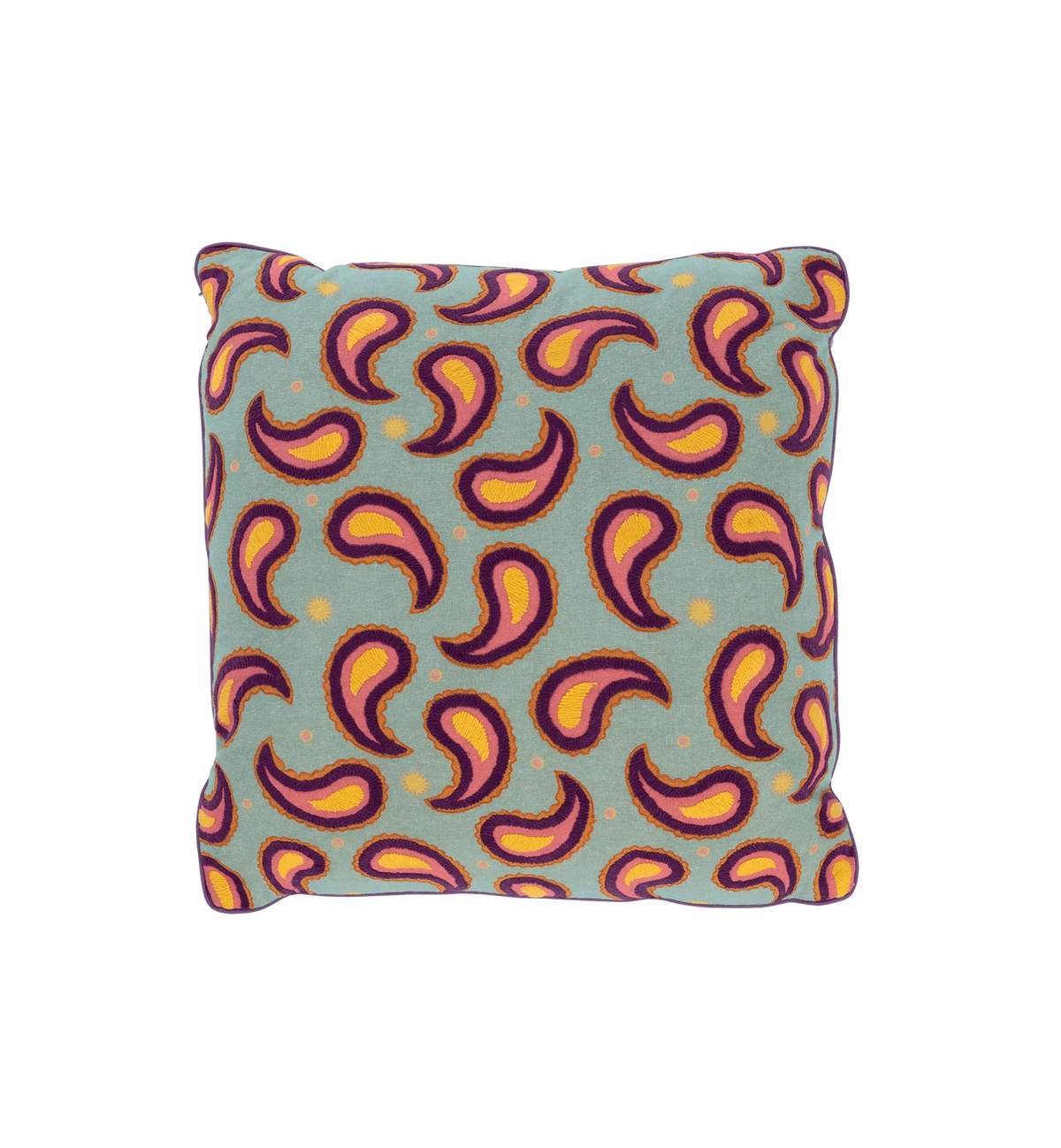 Embroidered Paisley Cushion
