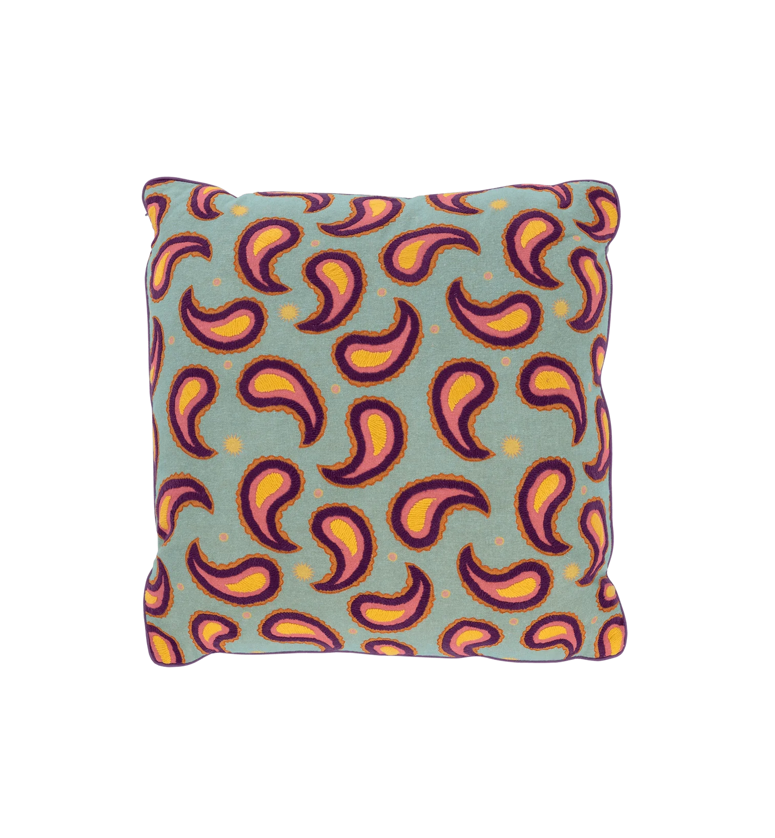 Embroidered Paisley Cushion