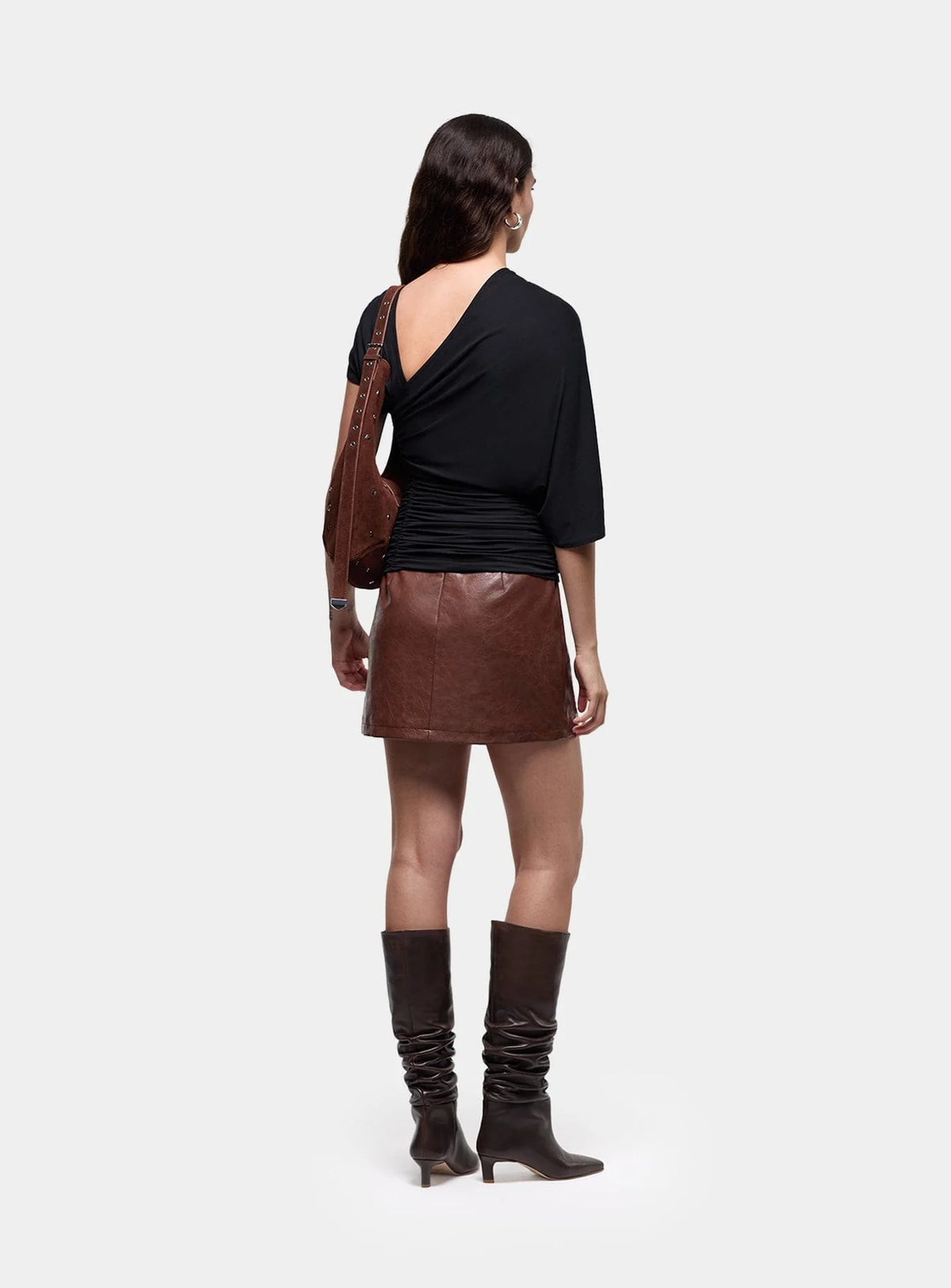 AERIS BLACK DRAPED TOP