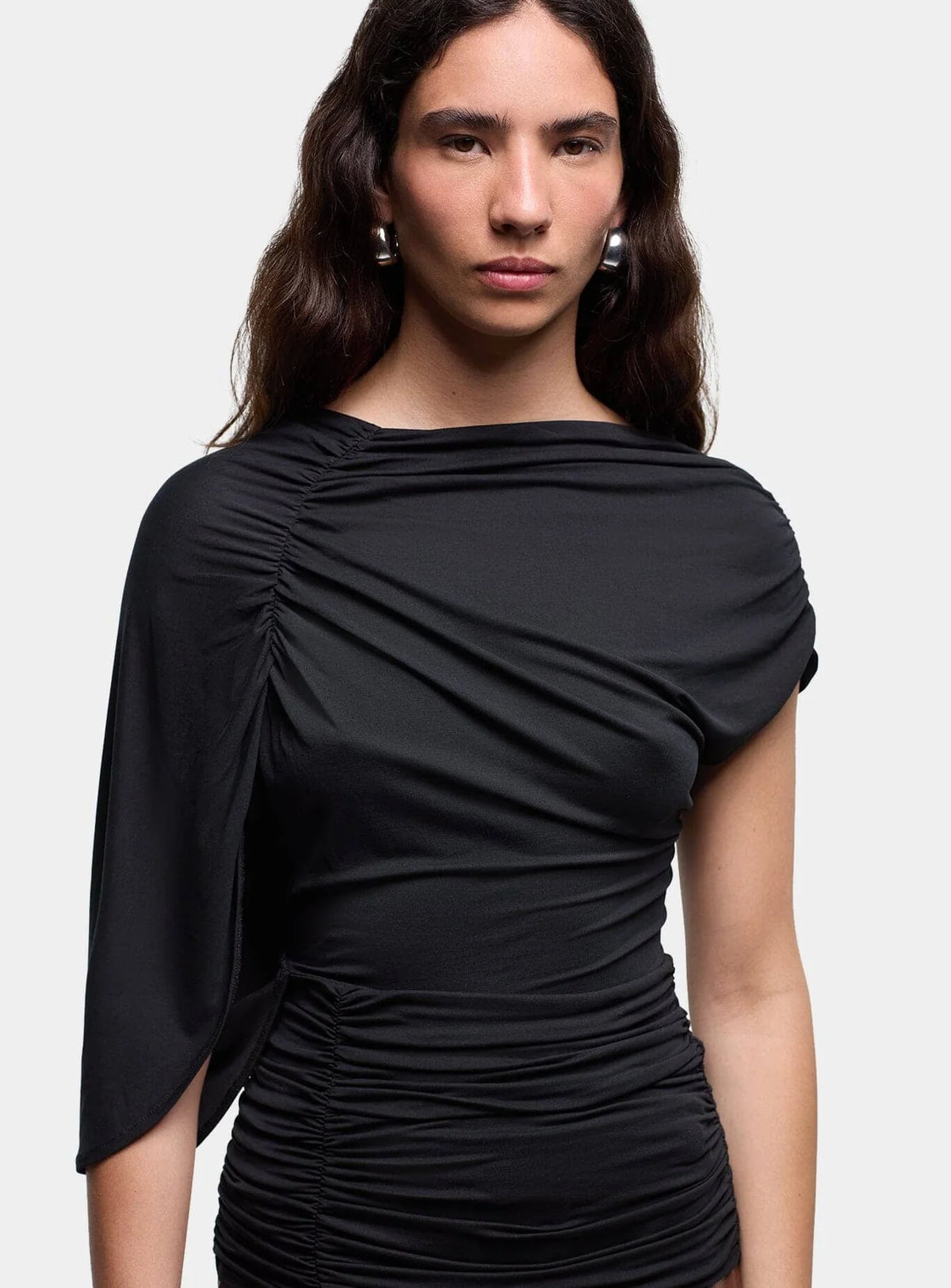 AERIS BLACK DRAPED TOP