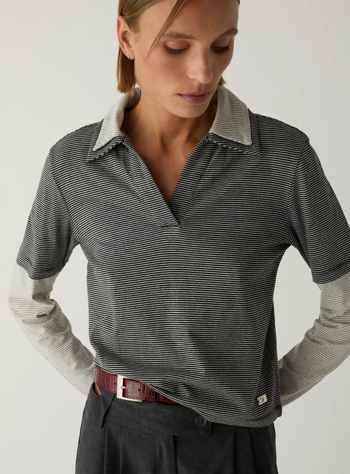 Candace Striped Layered Polo