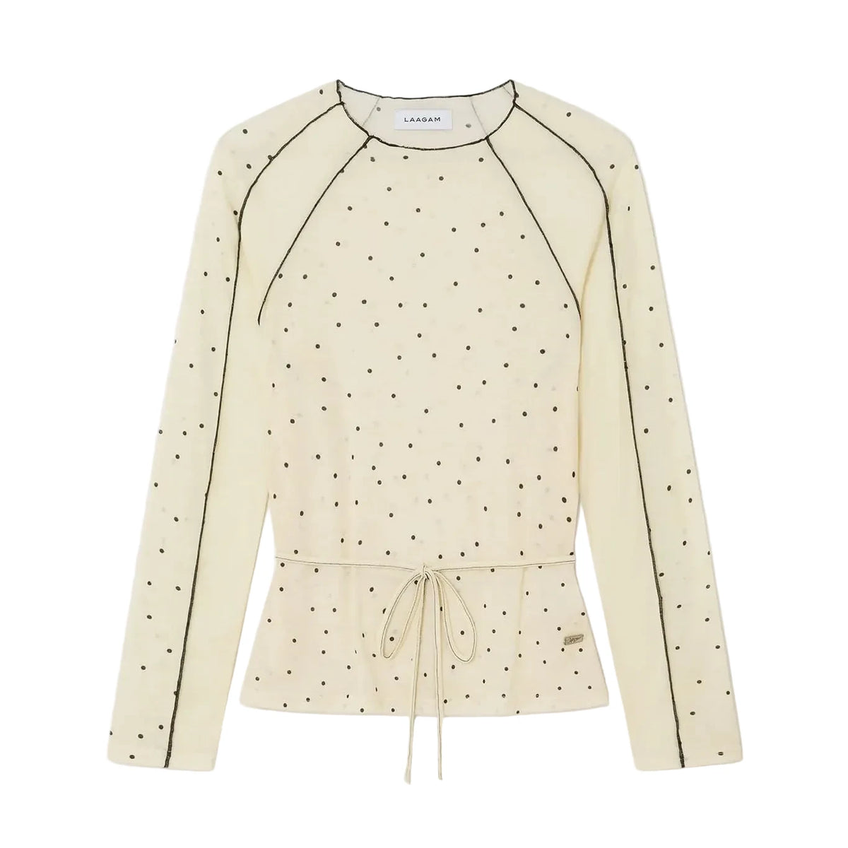 Harper Ecru Polka Dot Long Sleeve Shirt