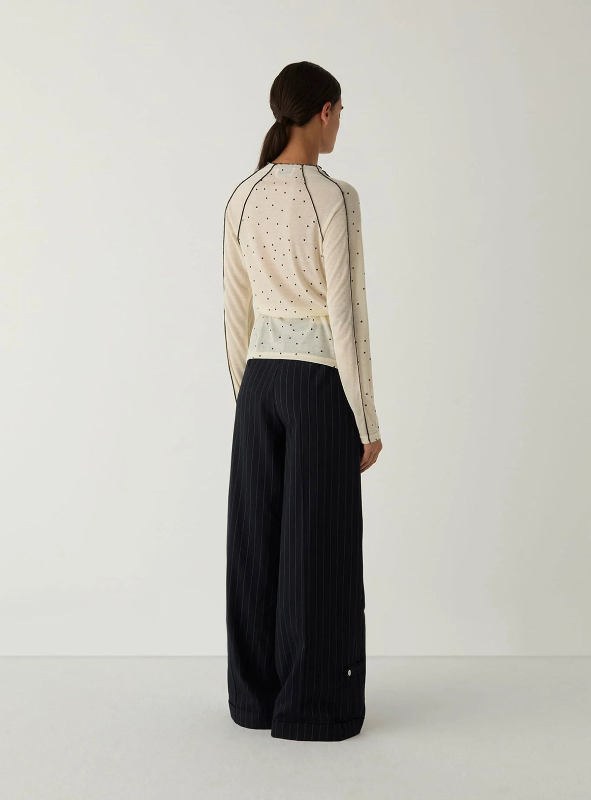 Harper Ecru Polka Dot Long Sleeve Shirt