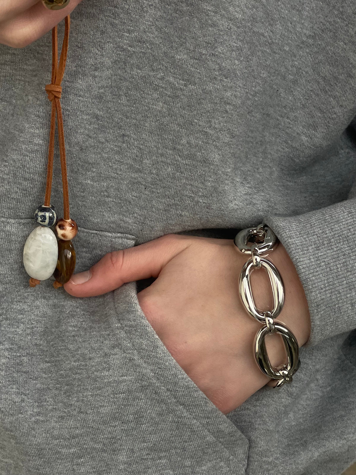 Silver Steel chain bracelet