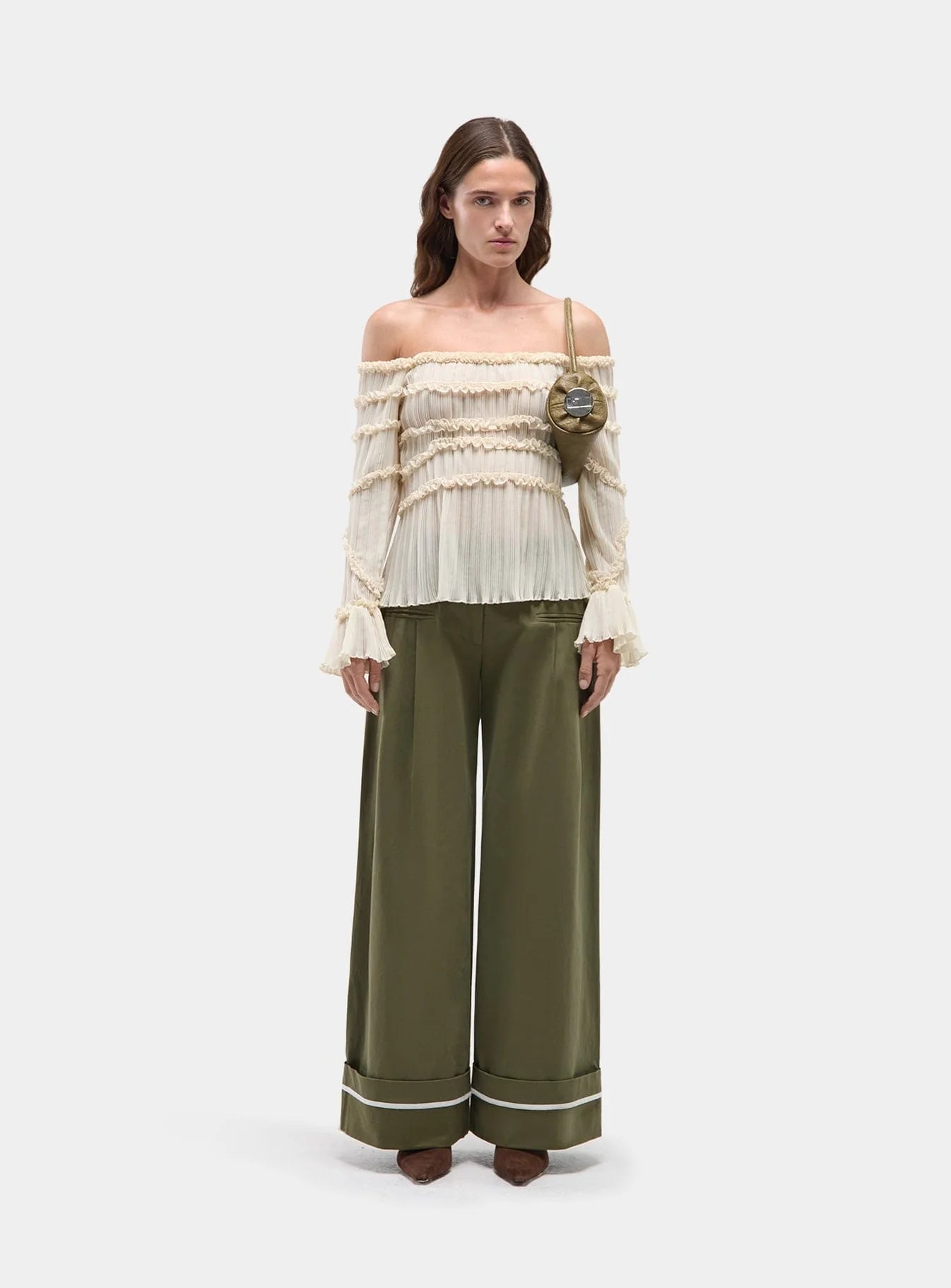 Kaki pants wide legs