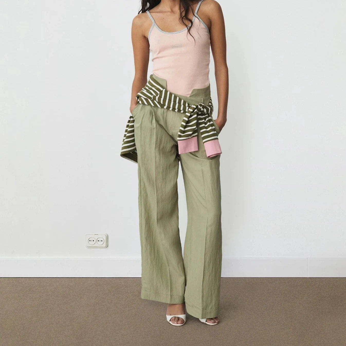Khaki High Waist Pants