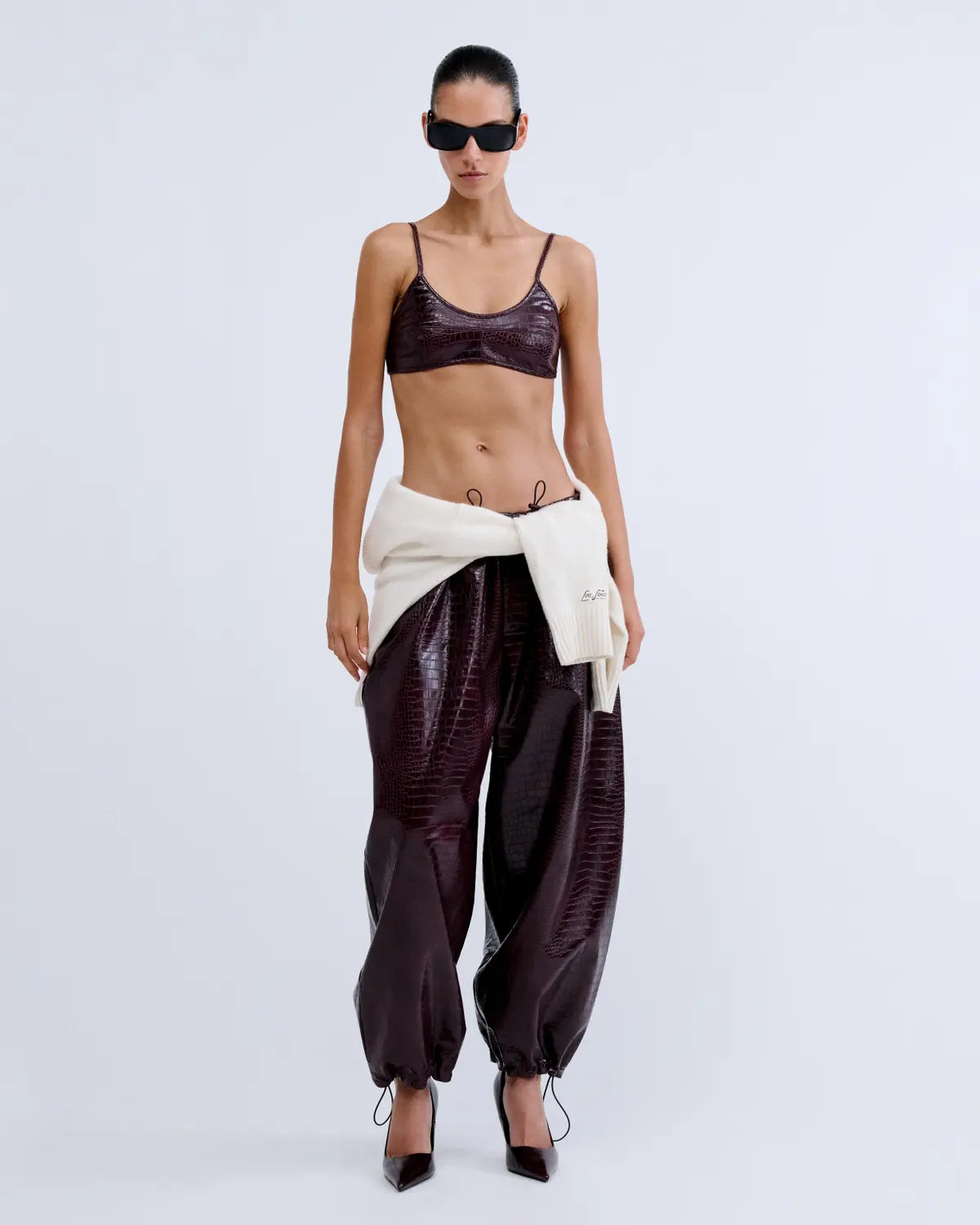LS Fran Pants Bordeaux Croco