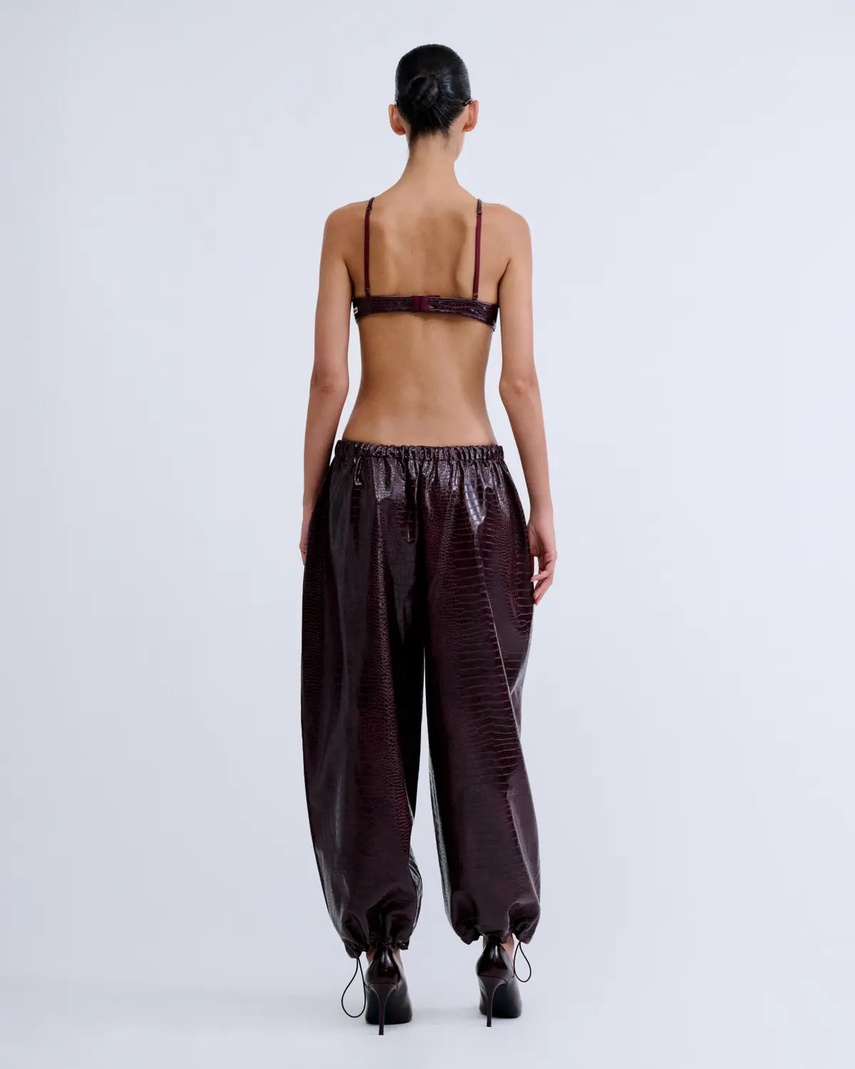 LS Fran Pants Bordeaux Croco
