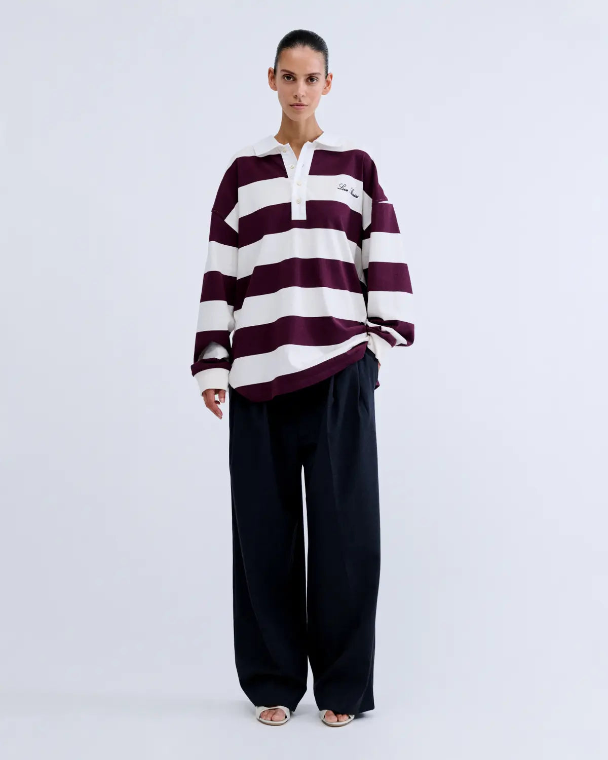 LS Paul Striped Polo Bordeaux