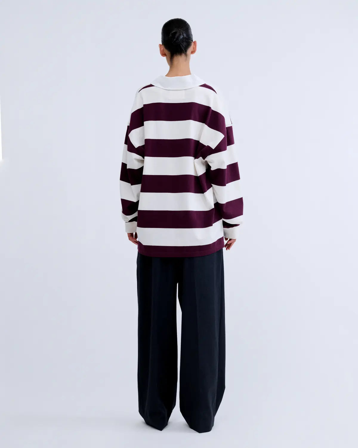 LS Paul Striped Polo Bordeaux