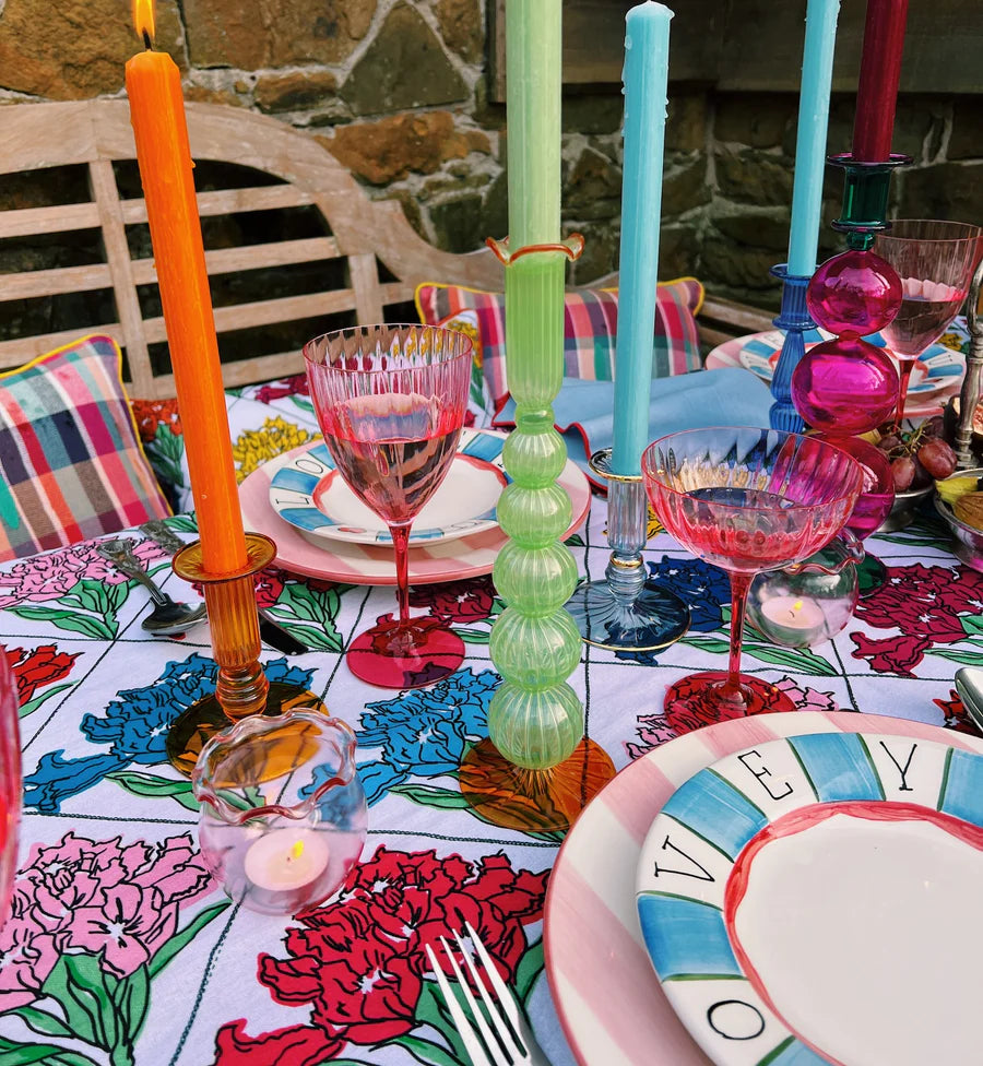 Moss piped candle holder