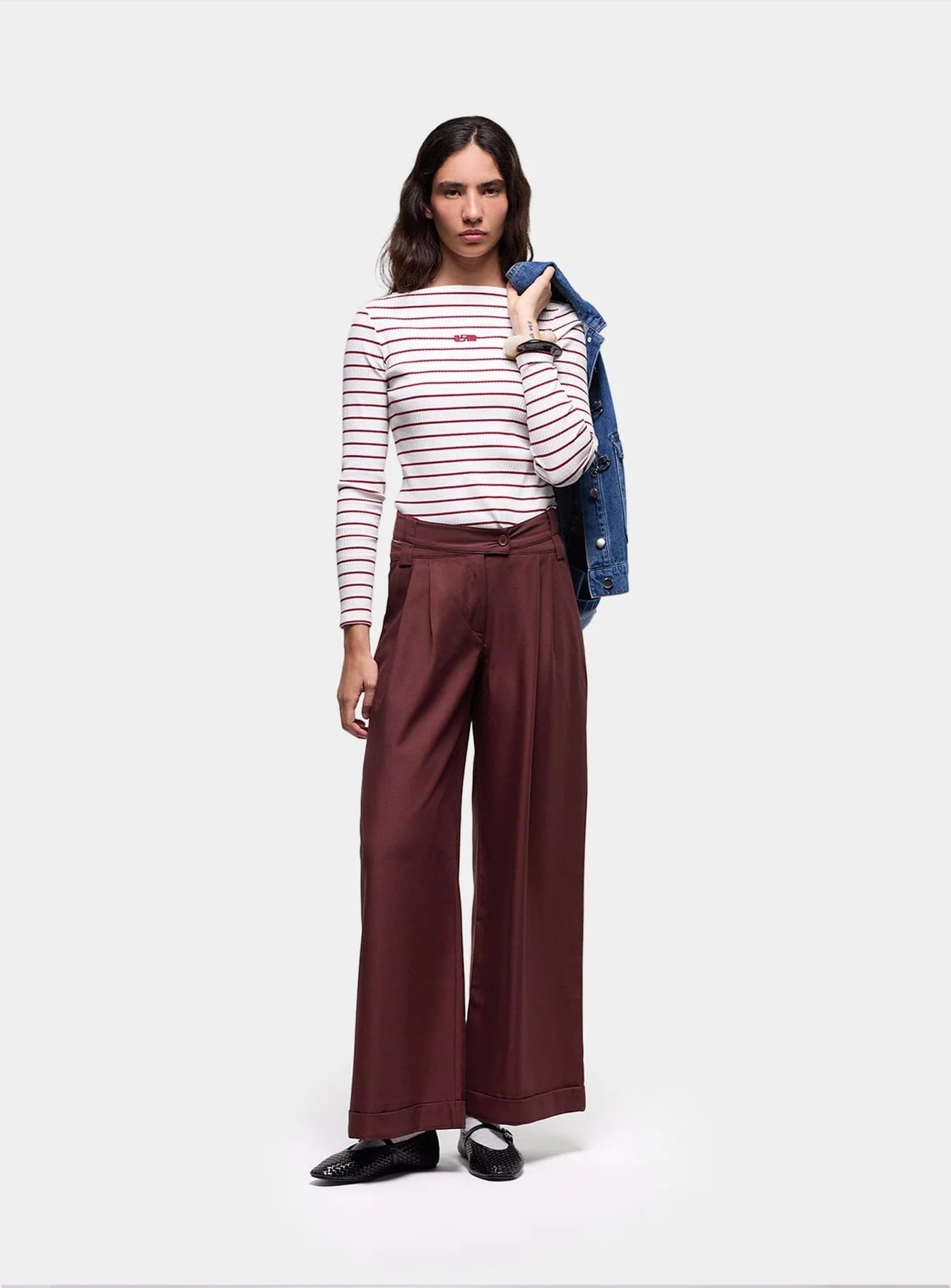 SMITH BURGUNDY TAILORED PANTS