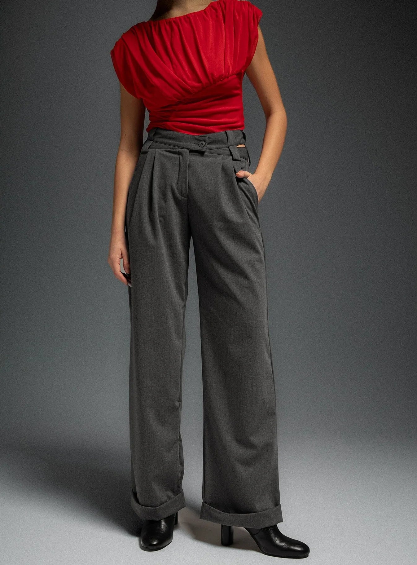 SMITH GREY WIDE LEGS PANTS