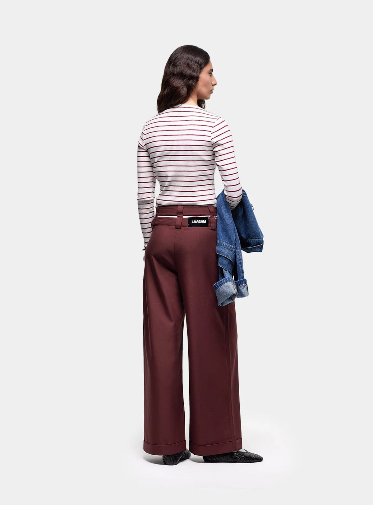SMITH BURGUNDY TAILORED PANTS