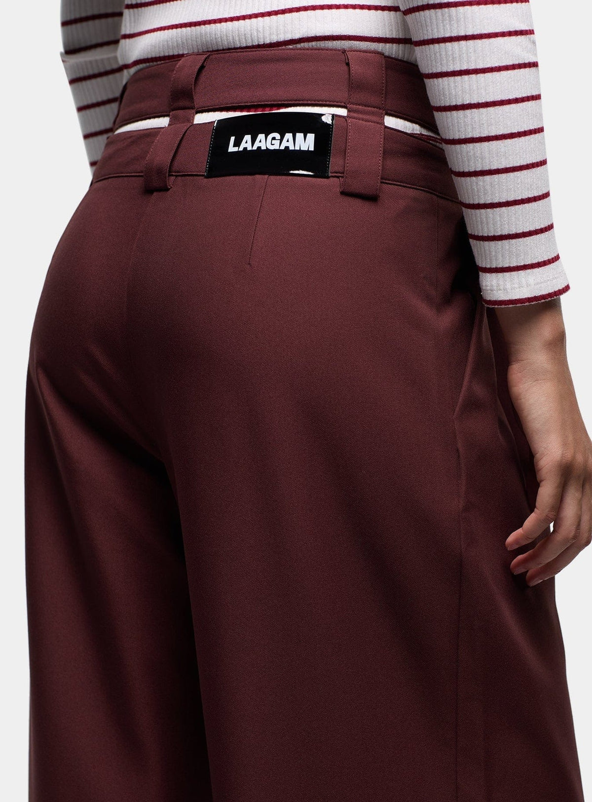 SMITH BURGUNDY TAILORED PANTS