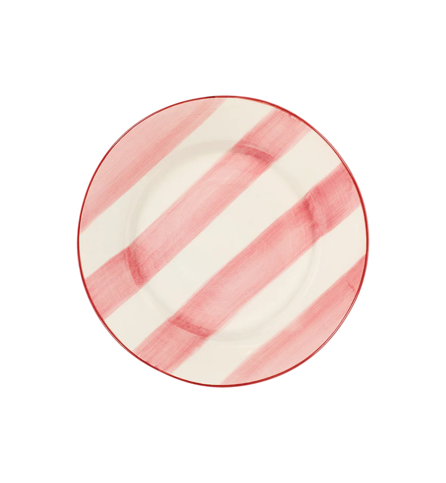 Striped posey dinner plate