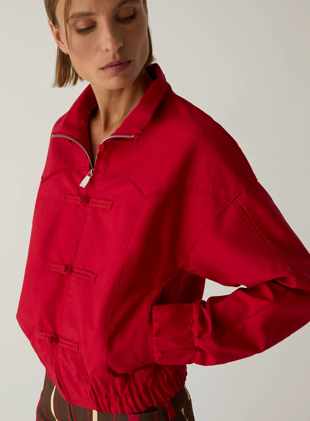 Sylvie Red Bomber Jacket