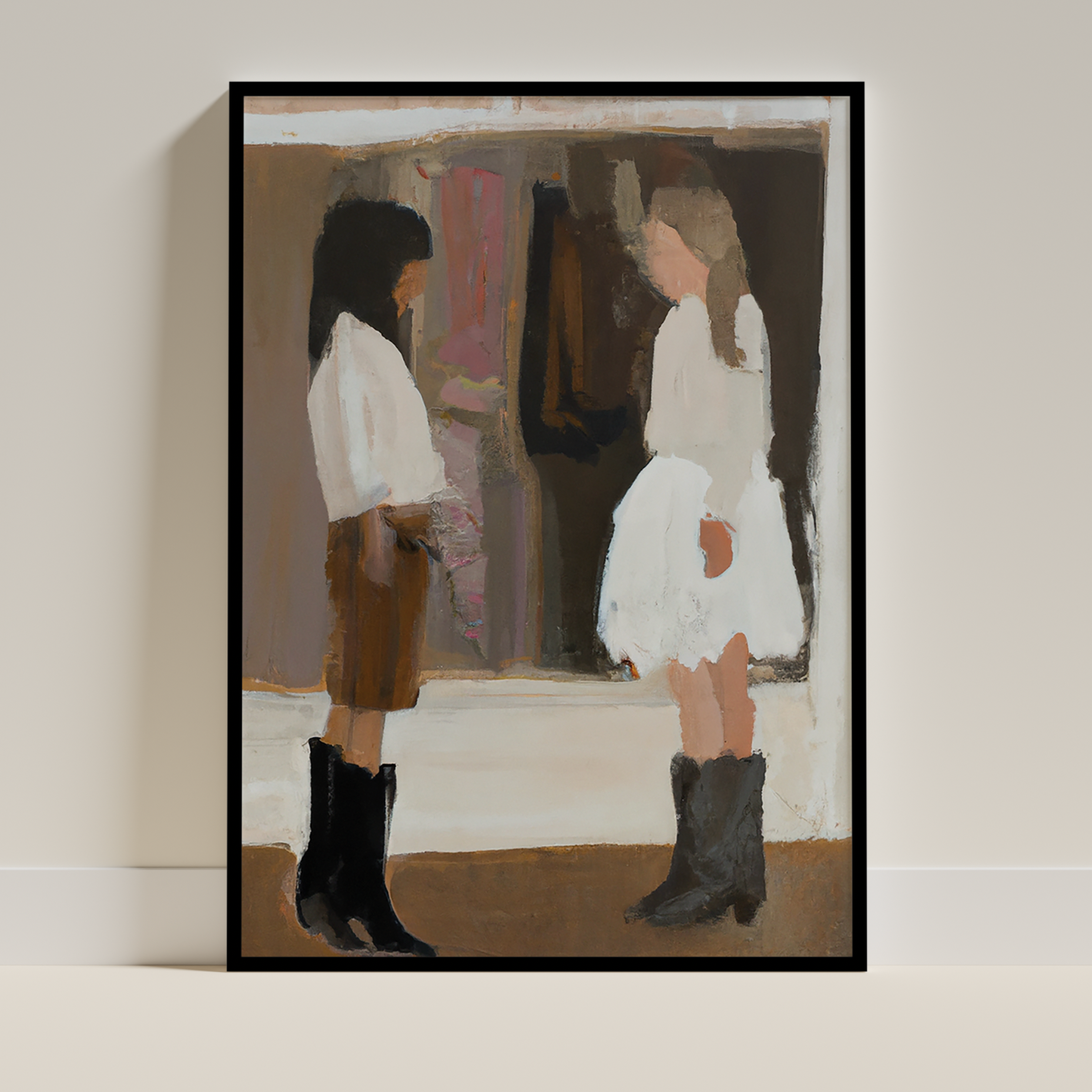 Artwork “Girls in Boots” framed