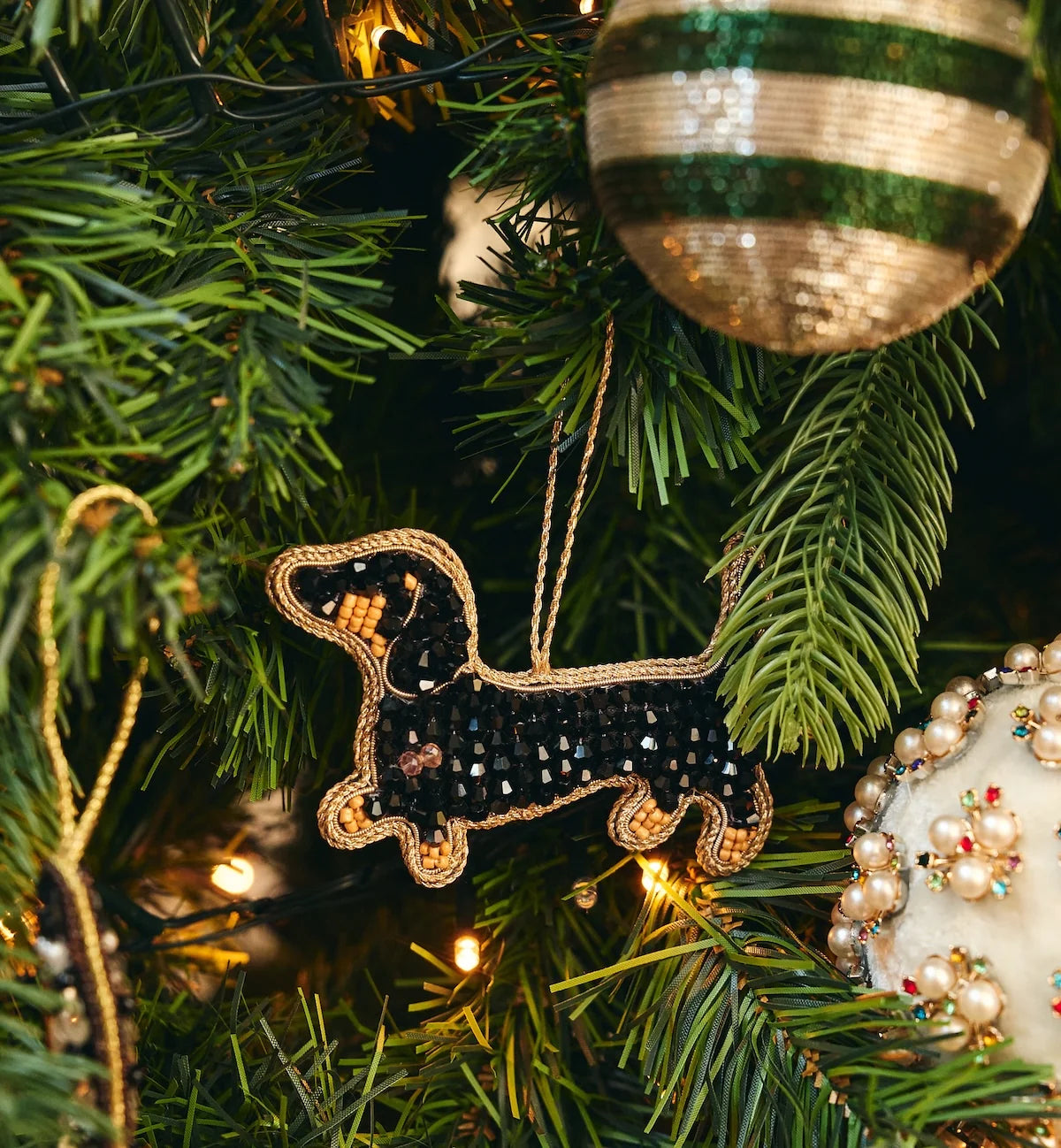 Beaded Dashhund Ornament