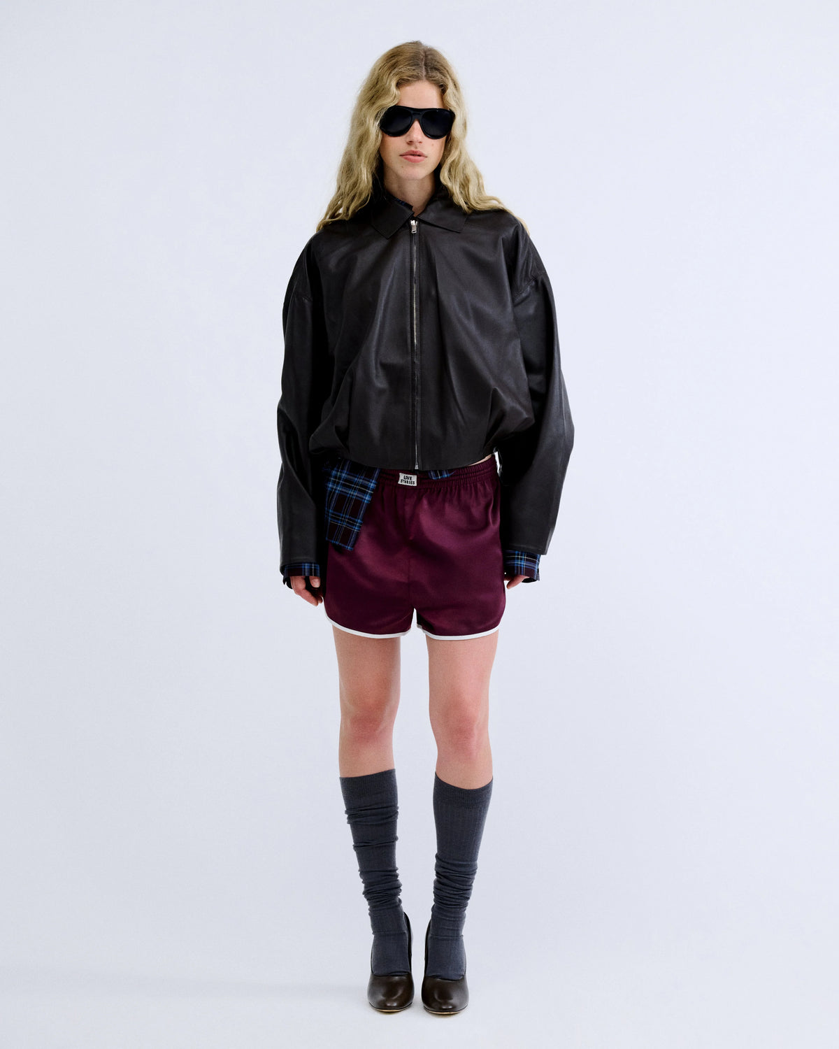 LS Frankie Bordeaux Shorts