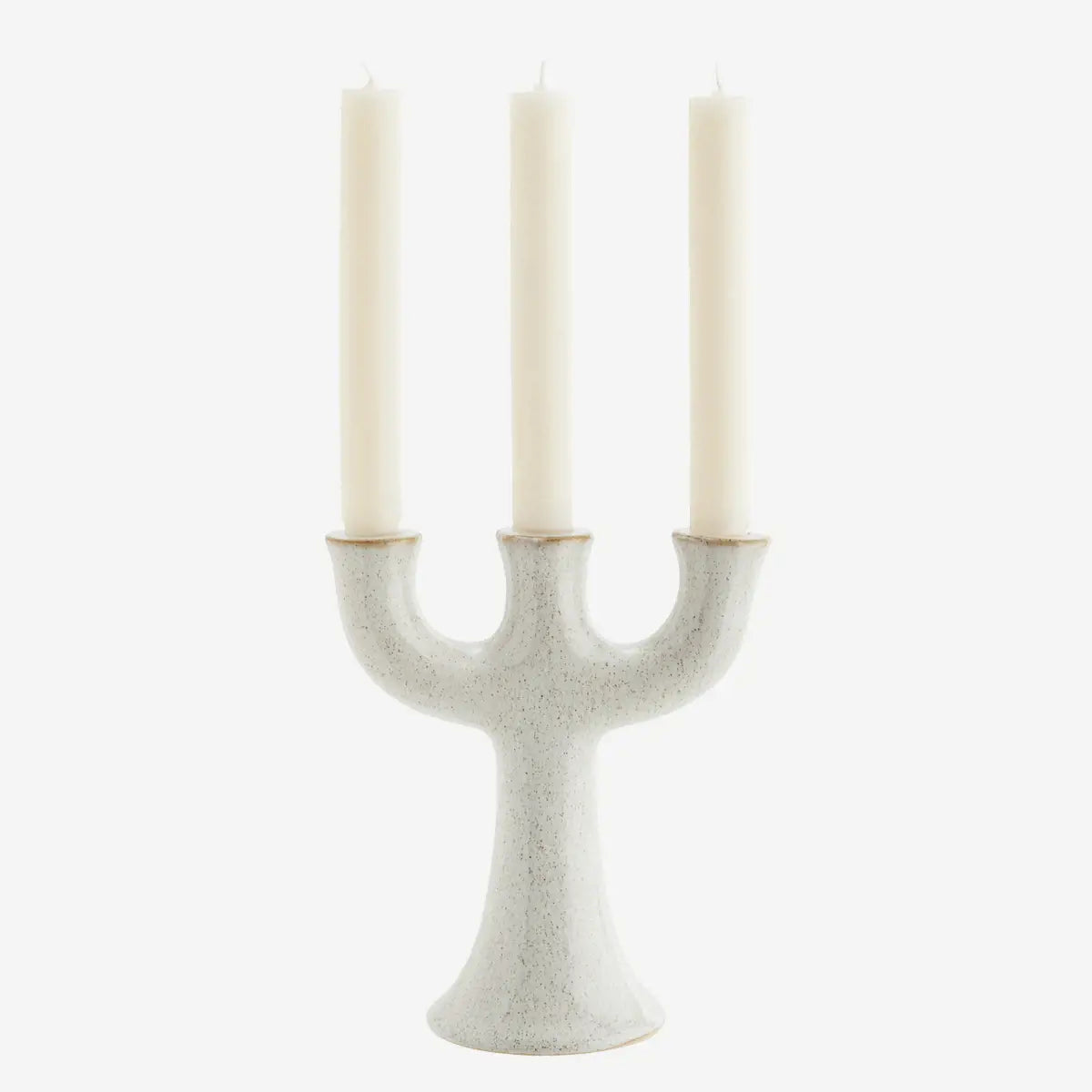 Stoneware candle holder trident