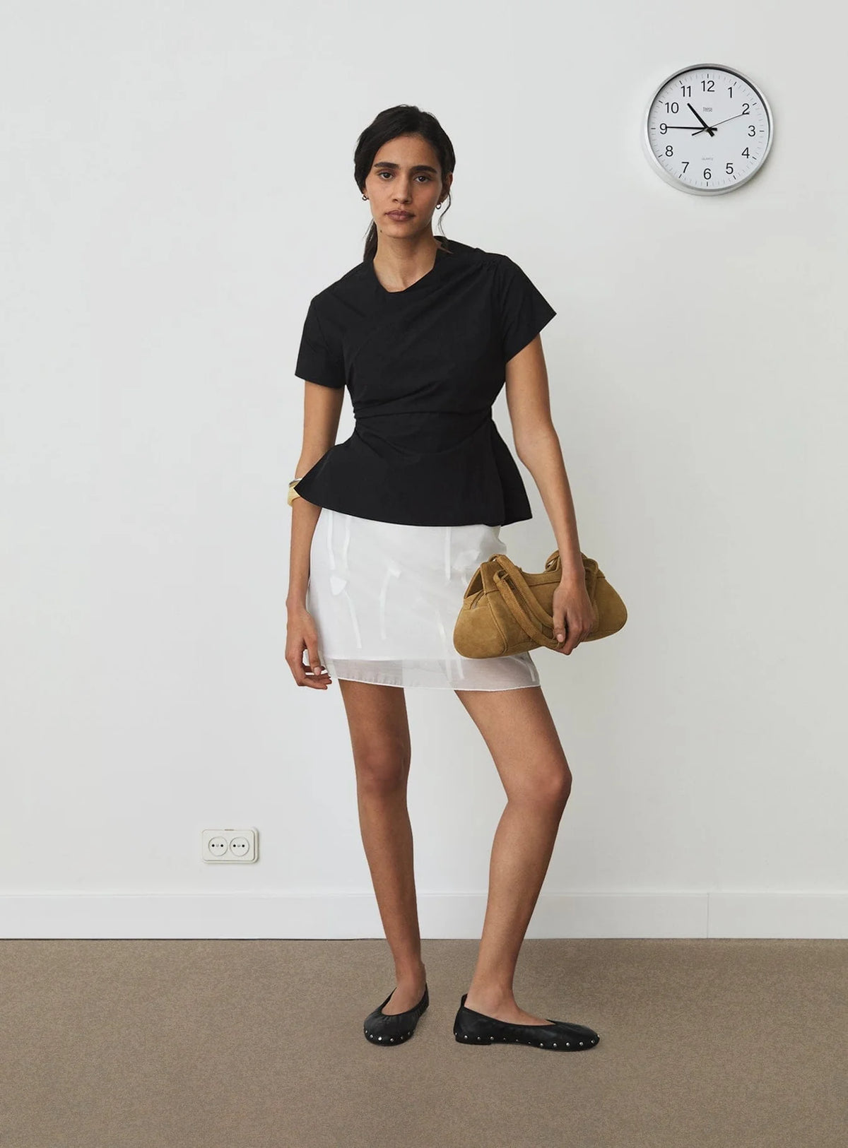 Jane Camel Suede Bag