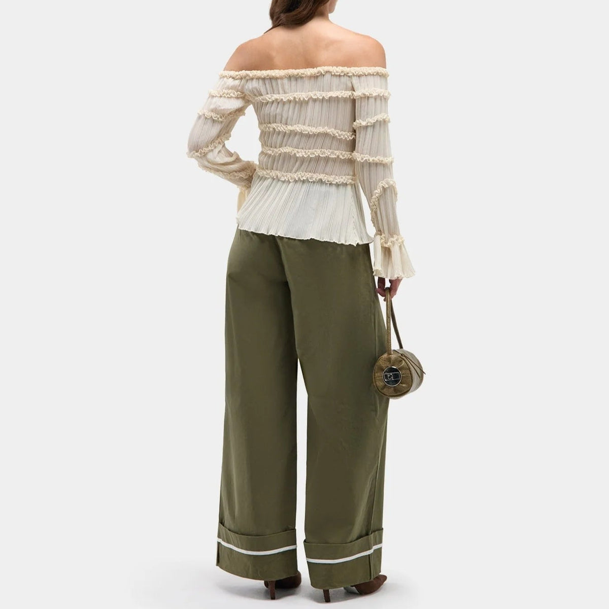 Kaki pants wide legs