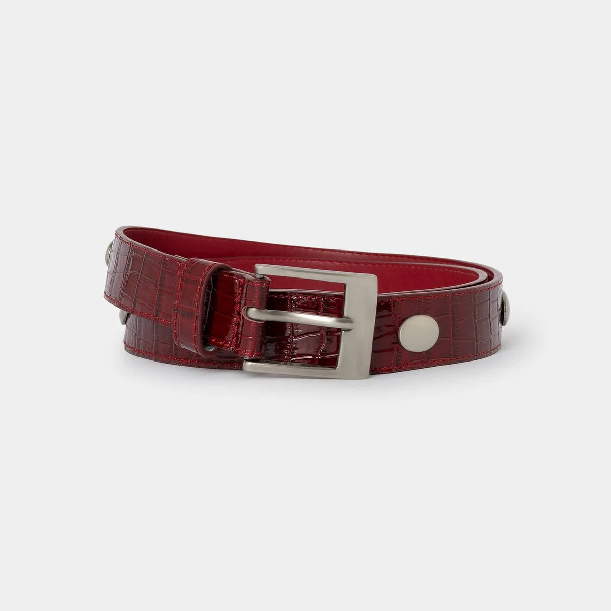Red leather belt