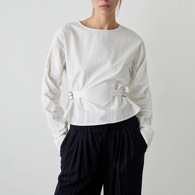Jaxe Ecru Long Sleeve Blouse