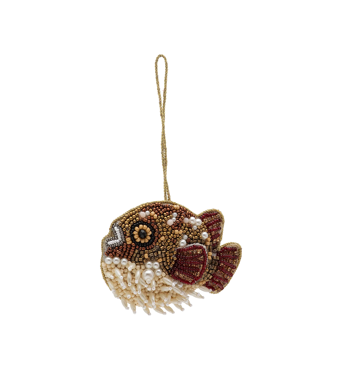 Beaded Pufferfish Ornament