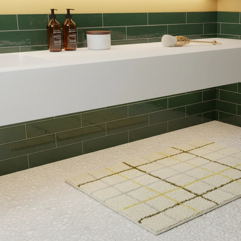 Checked Tufted Bath Mat