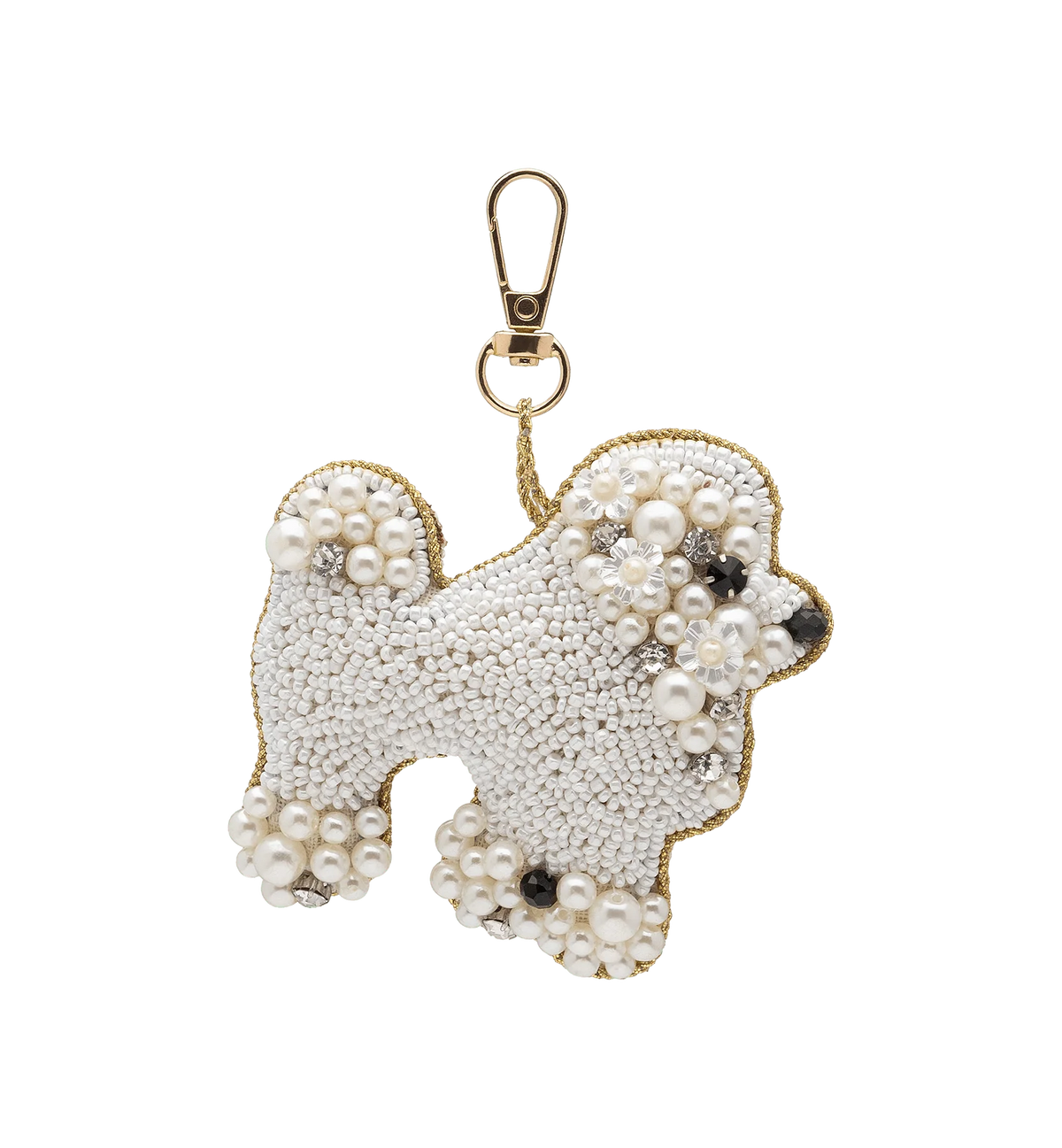Beaded Poodle Keychain