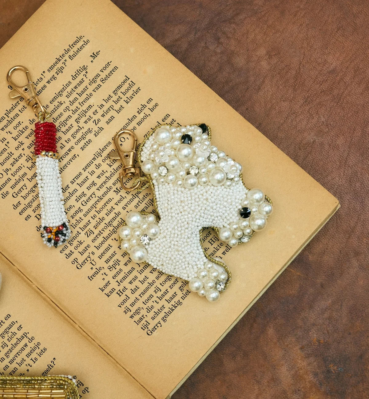 Beaded Poodle Keychain