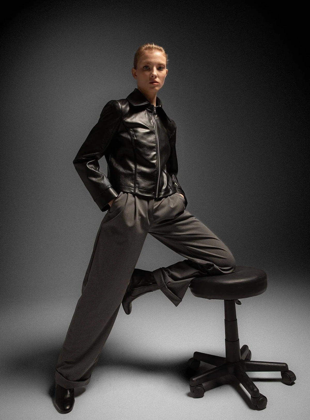 SMITH GREY WIDE LEGS PANTS