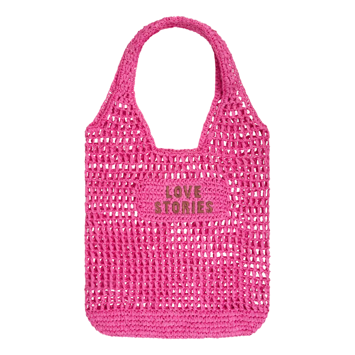 Straw shopper pink